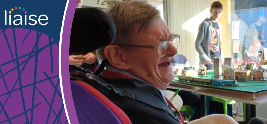 John taking part in a community social activity as part of his social engagement journey with Liaise