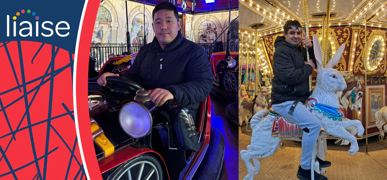 Residents and staff enjoying rides and festive activities at Winter Wonderland, Park House