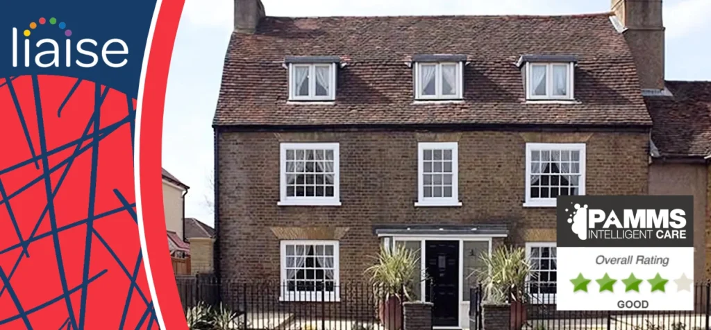 Residents and staff enjoying quality residential care at Crossbrook Court and Cottage with Liaise