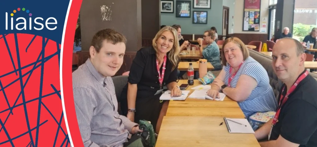 Matthew preparing for a community hub interview, representing his first steps towards employment with Liaise