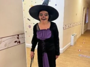 Jean walking during Hallooween